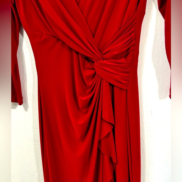 Vintage Lauren Ralph Lauren Evening- Red fitted maxi elegant gown.Size 8P - Picture 4 of 7